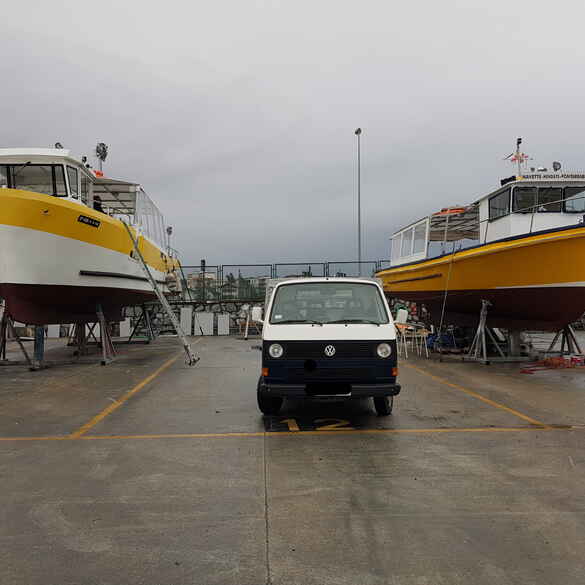 frontiere, bateau, Hendaye, catamaran